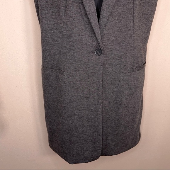 Small Apt 9 Dark Grey Tunic Blazer Style Top Button Closure Office Classic - Picture 6 of 13